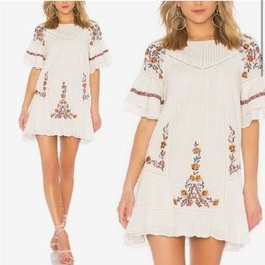 Free People Ivory Pavlo Embroidered Dress